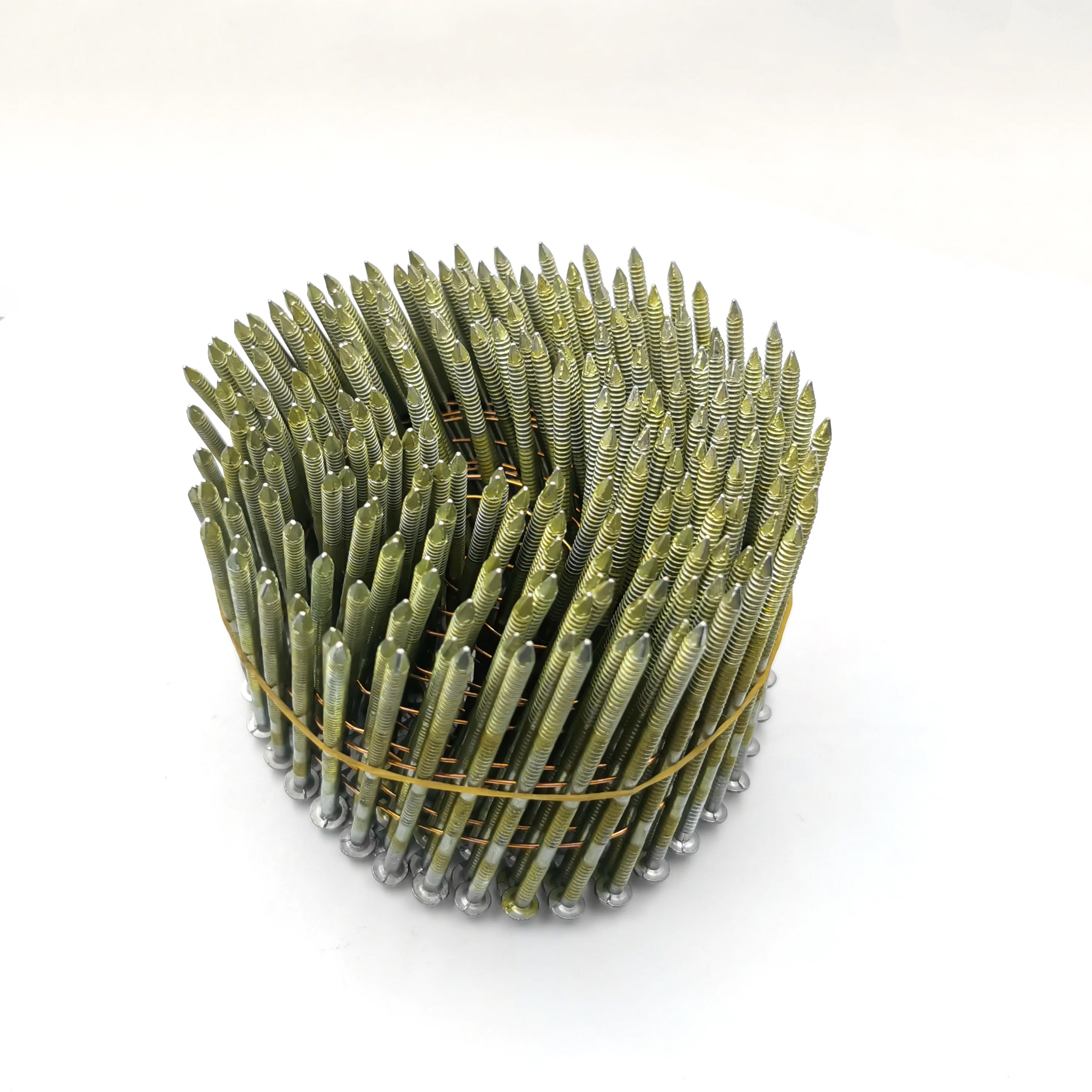 Factory supply High quality Yellow Galvanized coil roofing nail for roofing nail gun