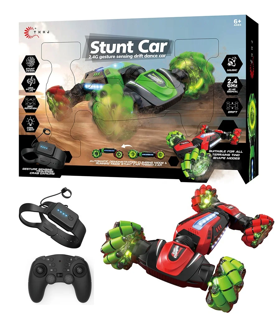 Tkkj K10 опрокидывание Carro 360 Skiding Stunt Rc 2 4G автомобиль 4Ch Электрический с дистанционным управлением индукционный трюк игрушка