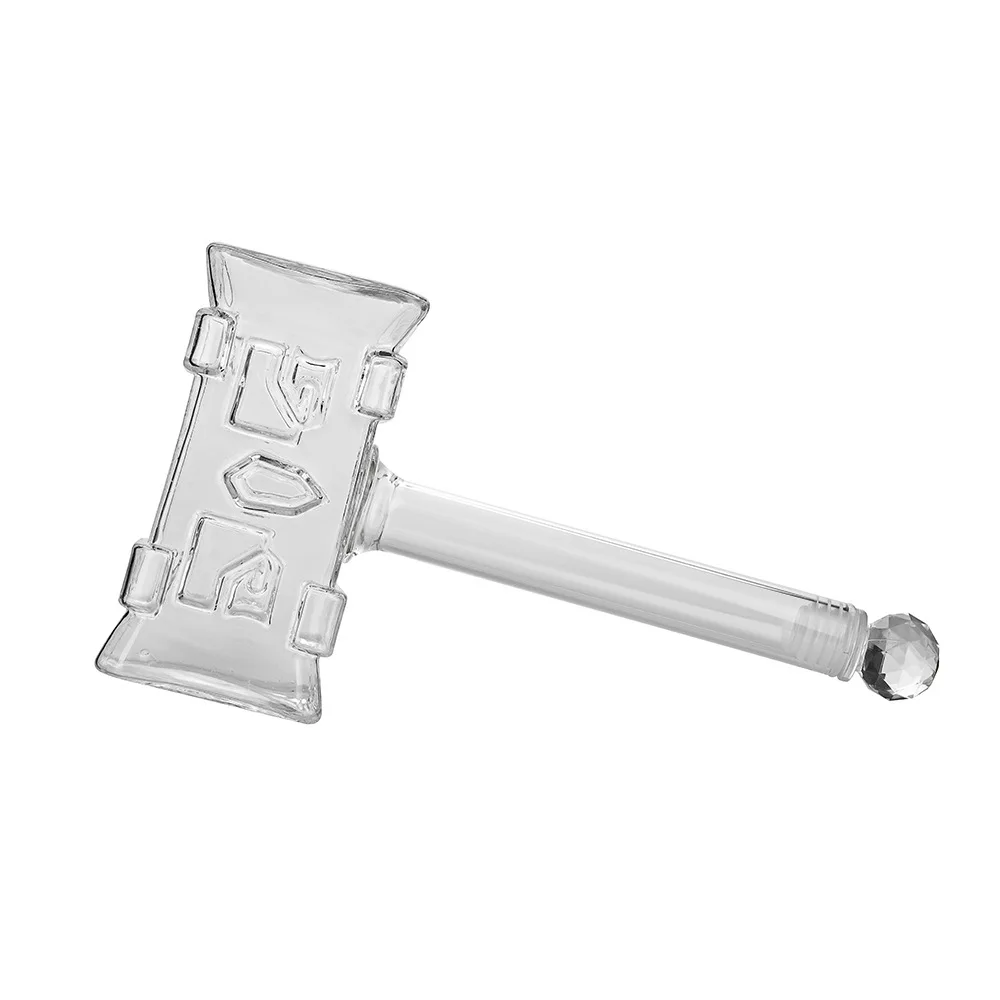 UCHOME 400ml New Fashion Creative Gift Thors Hammer Glass Wine  Bottle Creatives Vodkas Jug for Bar Kitchen