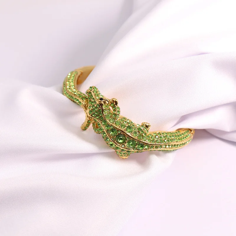 Fashion Top Quality Real Gold Plated Full Crystal Lizard Crocodile Earrings Necklace Bracelets Set Jewelry