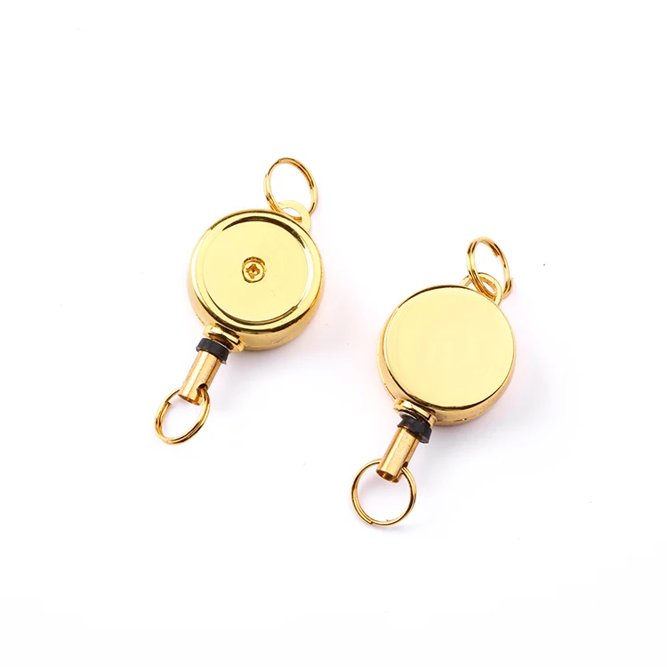 
Zinc alloy small easy to pull buckle badge reel springs mini badge reel 