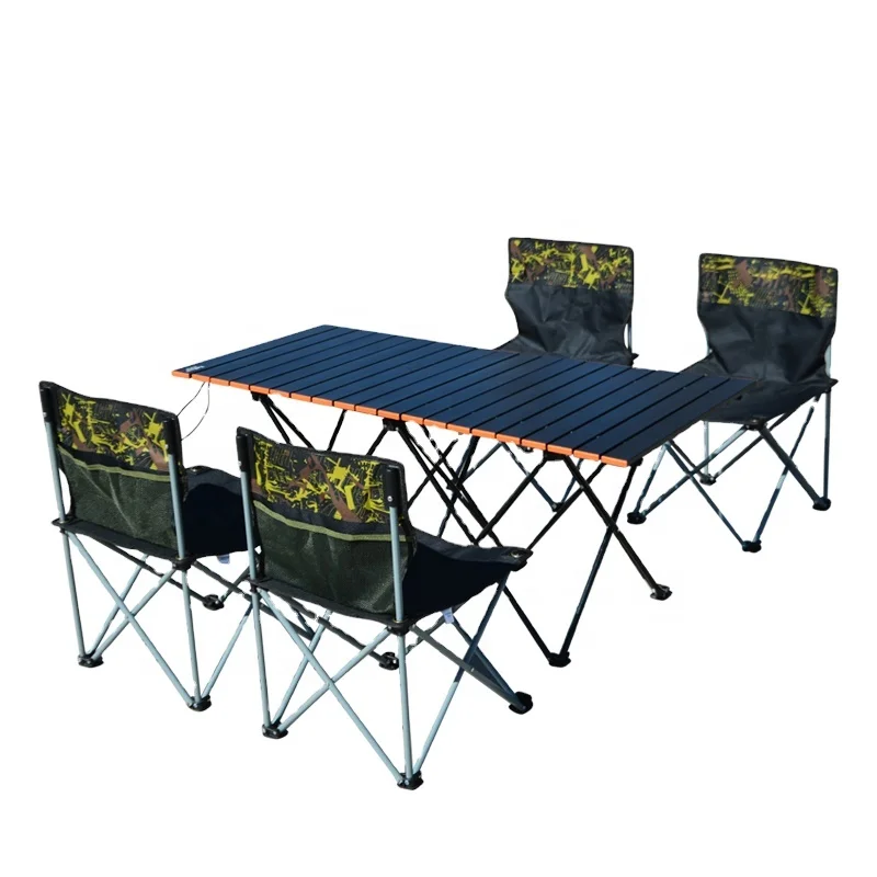 TWROAD Portable 5-piece set Oxford cloth outdoor camping group folding table and chair set