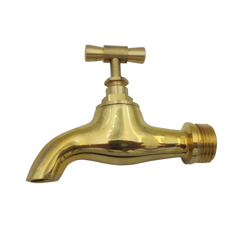 
brass polished bibcock 1/2'slow open water tap faucet 