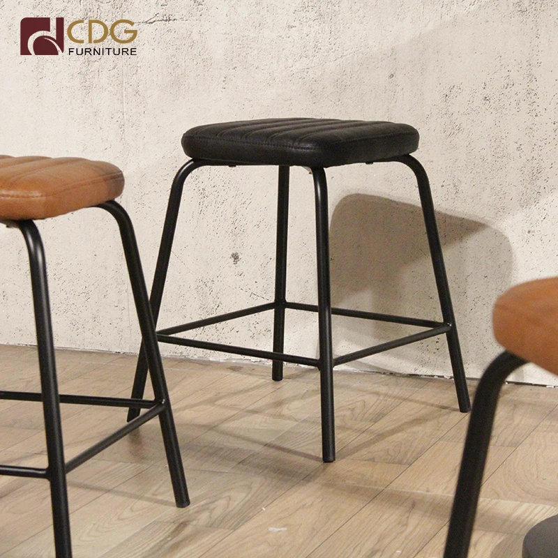 Indoor Modern Commercial Furniture Stacking Restaurant Dining Counter Cushion Stool Chair