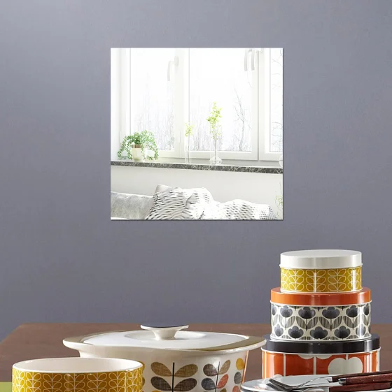 High Quality Wholesale Square 3D Non Glass Safety Adhesive Custom Acrylic Mirror Wall Stickers for Home Decor