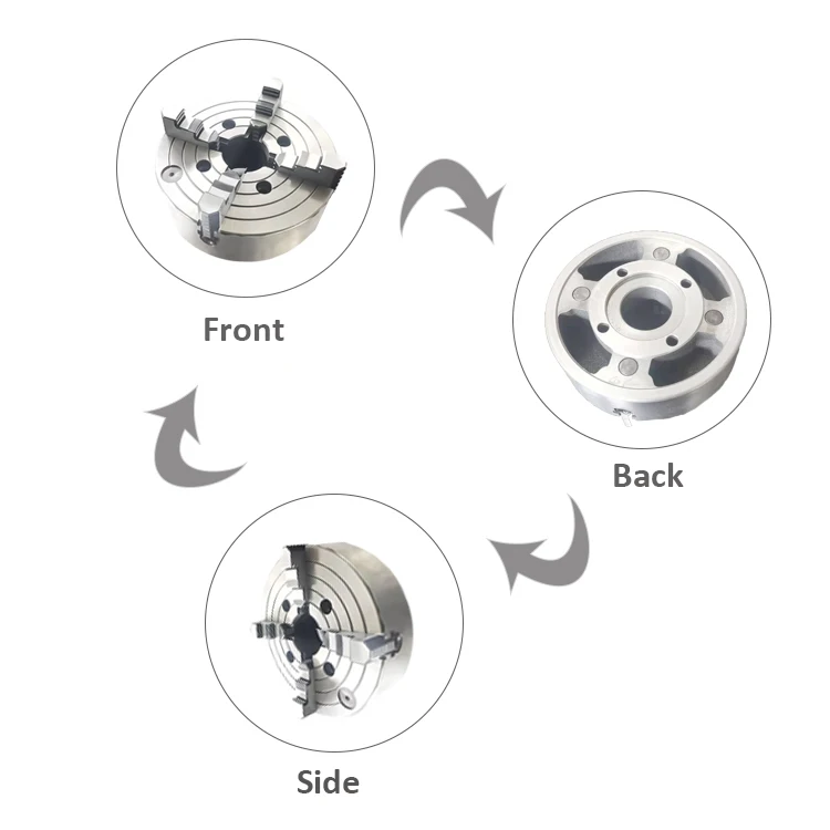 WISDOM Tool Lathe Machine Attachment Four Jaws Chucks Stainless Steel Replaceable Independent Chuck