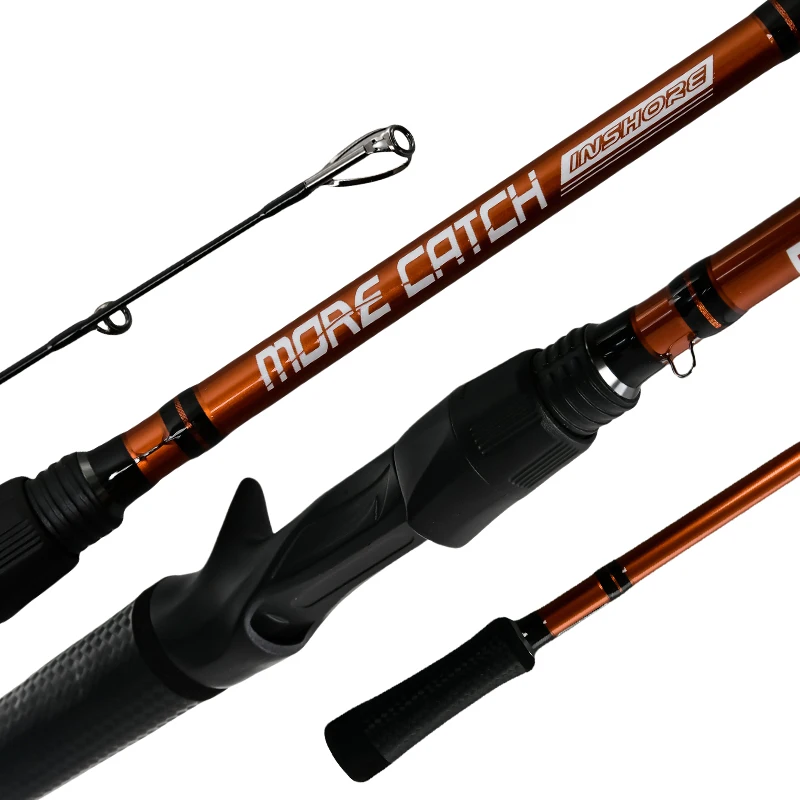Effective Inshore Boat Fishing Rod Waterborne Angling Slow Action Glass Bass Trout Saltwater River Lake Stream Freshwater