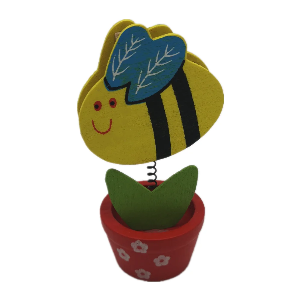 
kids fun room decoration Wooden flower pot spring animal head gift card holder shop decoration 