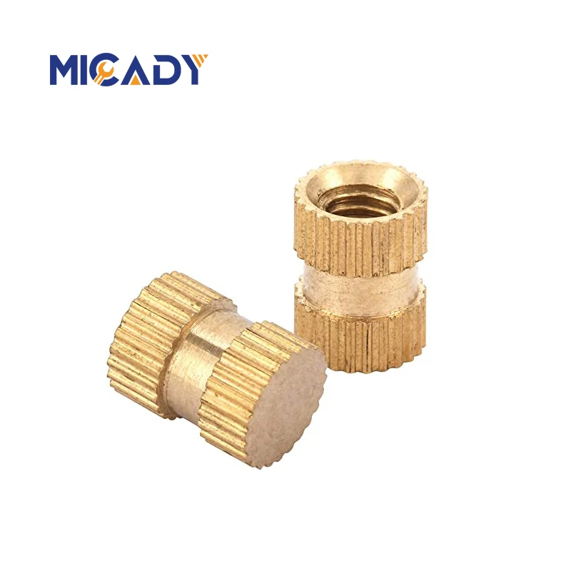 MICADY manufacturer M1.6 M2 round threaded brass insert nuts CNC machining blind hole knurled nut