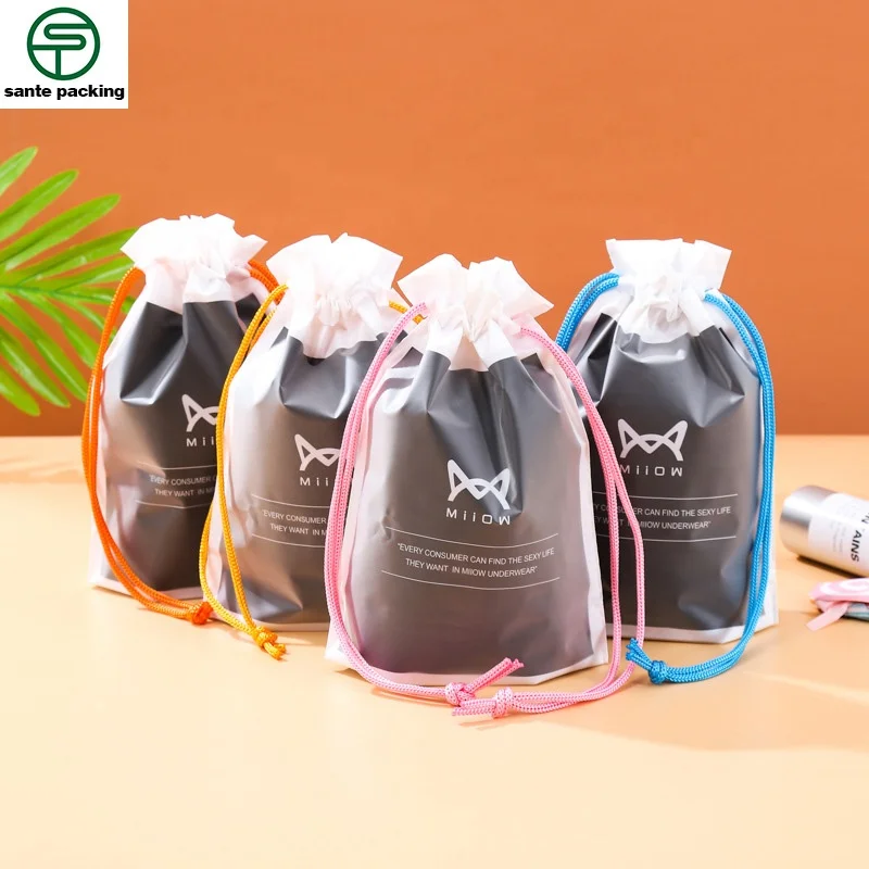 Hot Sealing Glossy Ldpe Backpack Bag Drawstring Bag Clear Plastic