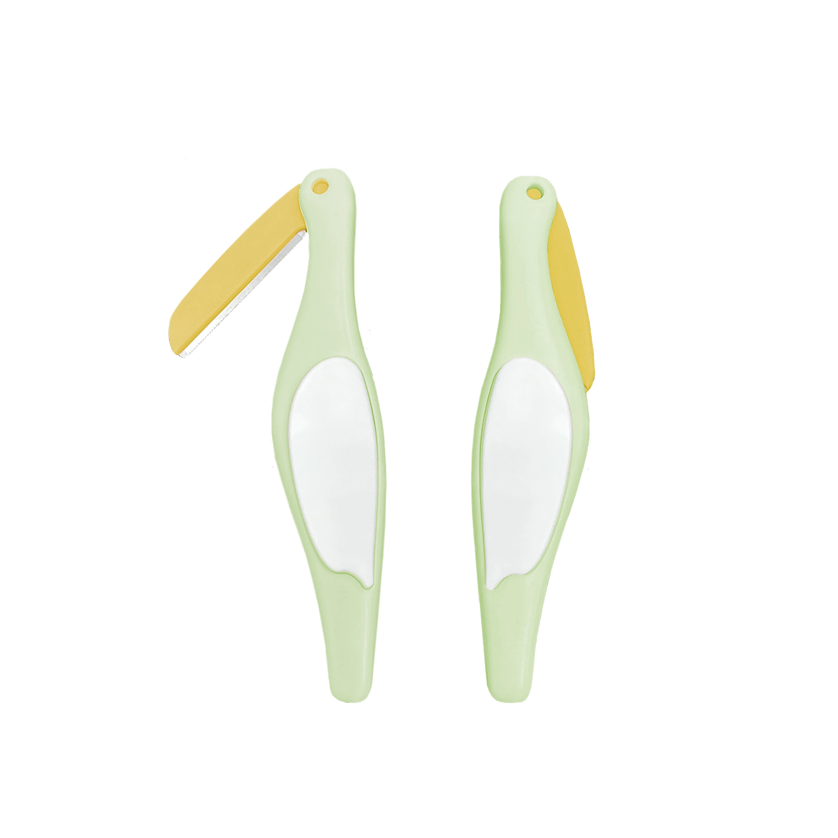 OEM ODM wholesale Plastic Handle Stainless Steel makeup tools set eyebrow shaver Unique eyebrow razor