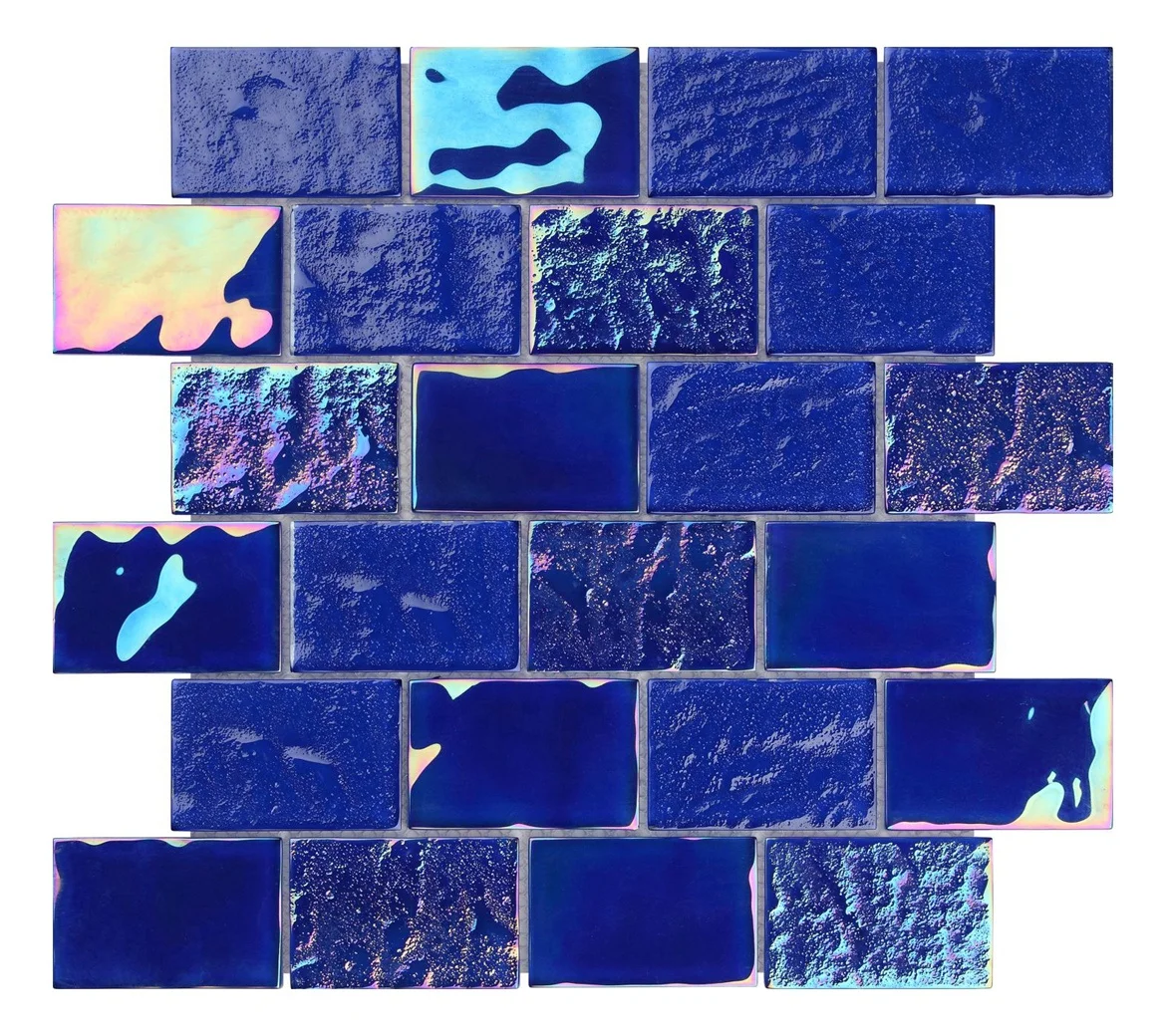 4mm Crystal Glass Mosaic Tilel For Swimming Pool Blue Glass Mosaic Mixed blue crystal mirror glass ceramic Mosaic