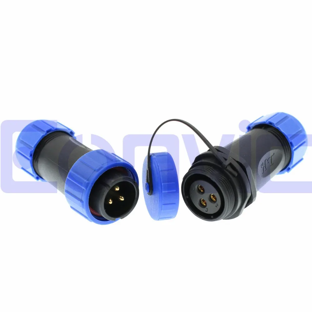 SP17 3 Pin Waterproof LED Plastic Industrial Aviation Connector Male Female Connector