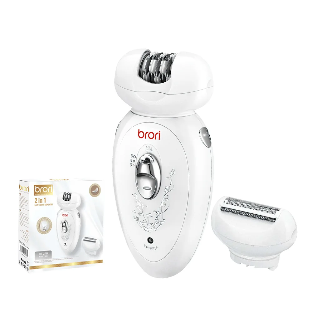 Wholesales Brori Multifunction Electric Lady Shaver 2 in 1 Body Trimmer Painless Hair Remover For Woman Facial Leg Arms Bikini