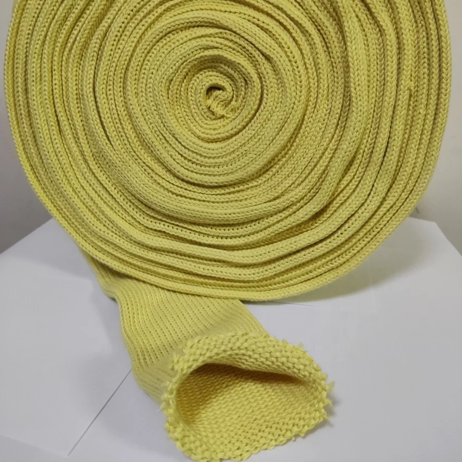 Fire retardant high temperature aramid knitted sleeve 25MM diameter glass tempering furnace high temperature fiber