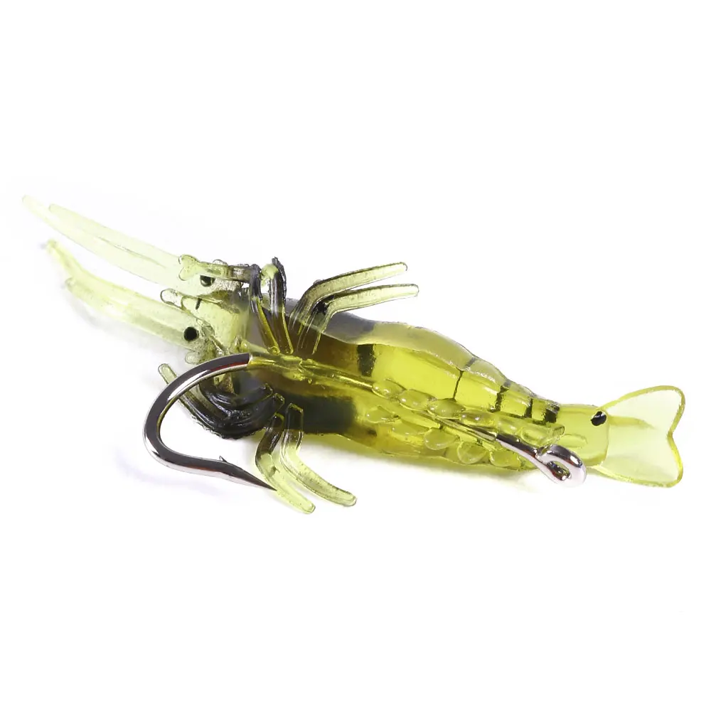 Simulation of grass shrimp bait 4cm1.5g Lifelike Shrimp Soft Plastic Lure with a mouth Hook