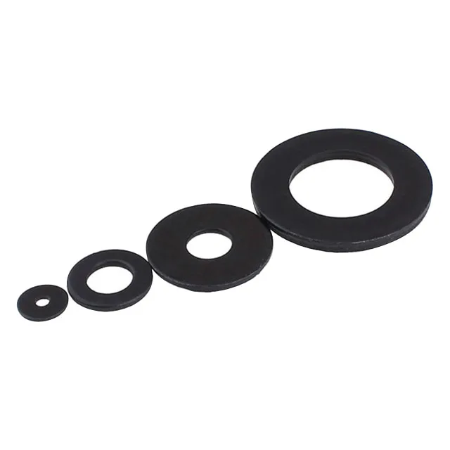 China Manufacturer Various Material Nylon Plastic Rubber Steel Black Flat Washer
