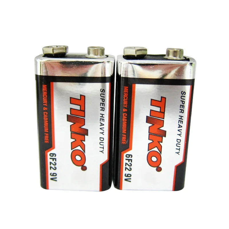 TINKO 9 Volt Battery 6F22 Carbon Batteries 9V In Shrink Packing
