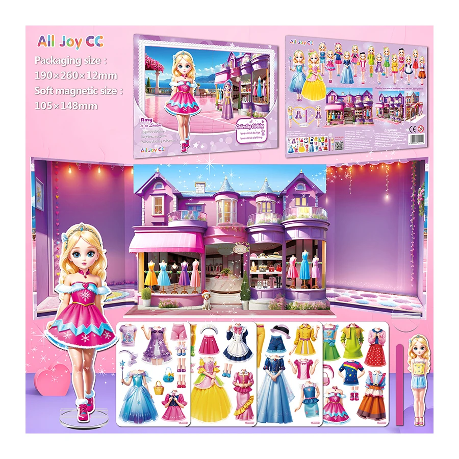 Magnetic Princess Dress Up Dolls and Pretend for Girls Pretend Play Preschool Doll Set Magnetic Dress Up Paper Dolls for Girls
