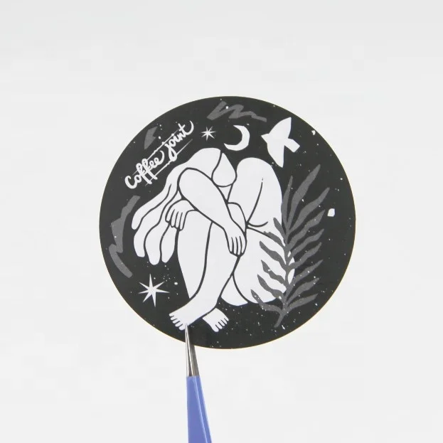 Round Thank Sticker Matte Lamination Coated Paper Label Customize Sticker for Coffee Cup Bread Packaging Sticker