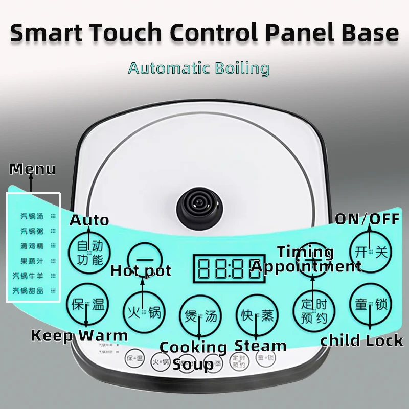 Factory Supply Custom Wholesale Stainless Steel Electric Food Steamer With Clay Ceramic Tray  Electric Steam Pot