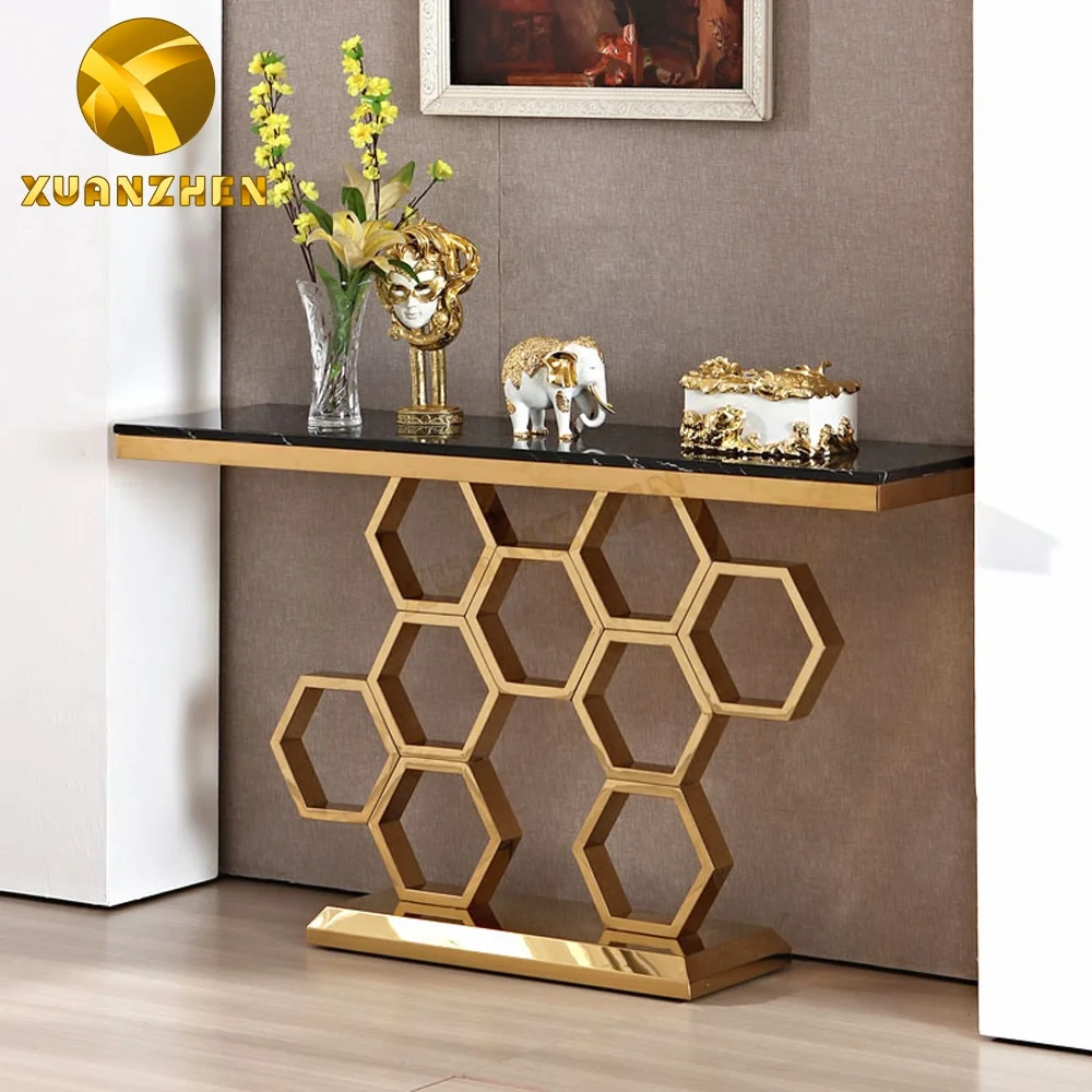 Home furniture living room sets  luxury hallway table modern ps4 console table with mirror for sale CT040