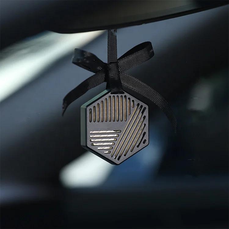 Long-Lasting Lemon Scented Aluminum Alloy Air Freshener Luxury Car Aroma Diffuser Wardrobe Perfume Pendant Hanging Device