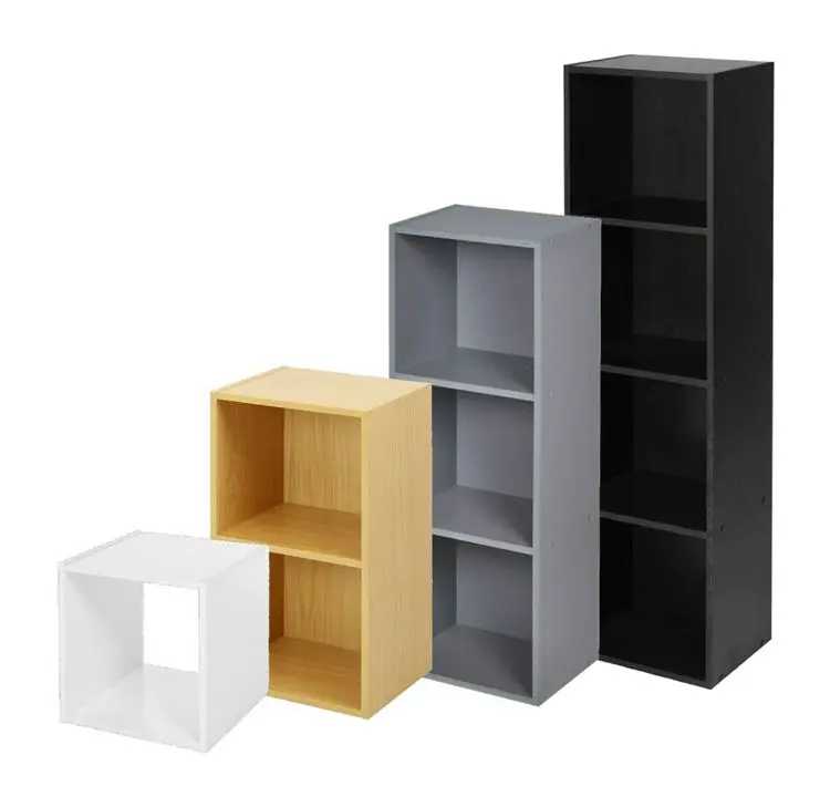 New Cube 2 3 4 Tier Wooden Bookcase Storage Shelf Bookshelf For Home Office