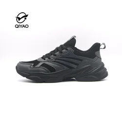 Qiyao Hot Selling Fashion Outdoor Running Sneakers Casual Breathable Rubber Sole Sport Running Shoes For Men
