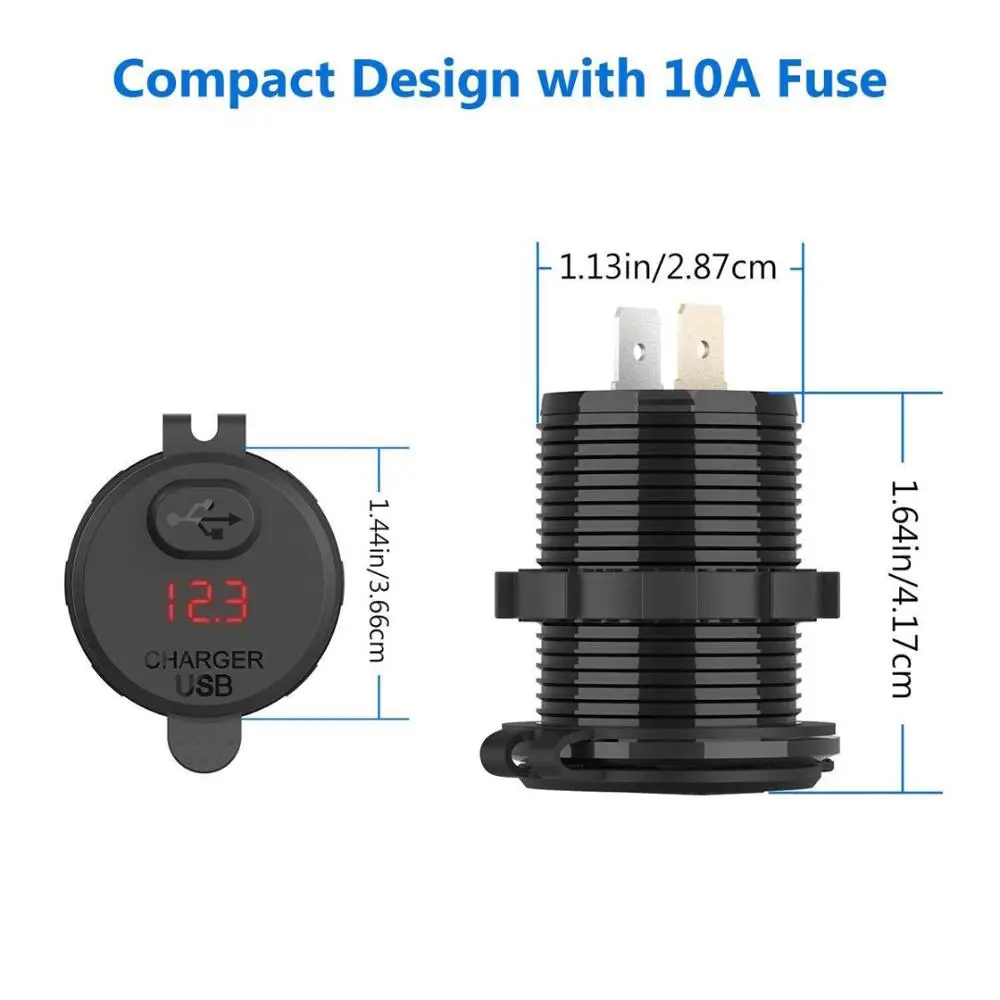 C0490 12v QC 3.0 USB Car Cigarette Lighter Socket Splitter Quick Charger Adapter Socket