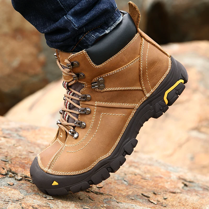 Пользовательские гор Sepatu осень-зима бархатные высокие мужские спортивные ботинки для улицы Водонепроницаемая походная обувь ботинки для мужчин