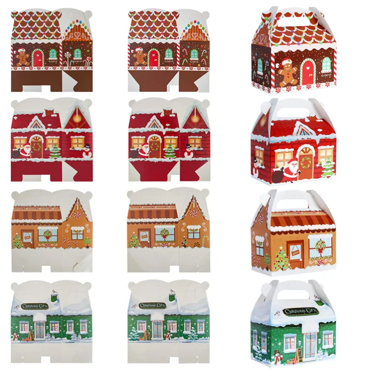 Christmas food grade paper box foldable chipboard boxes cake boxes