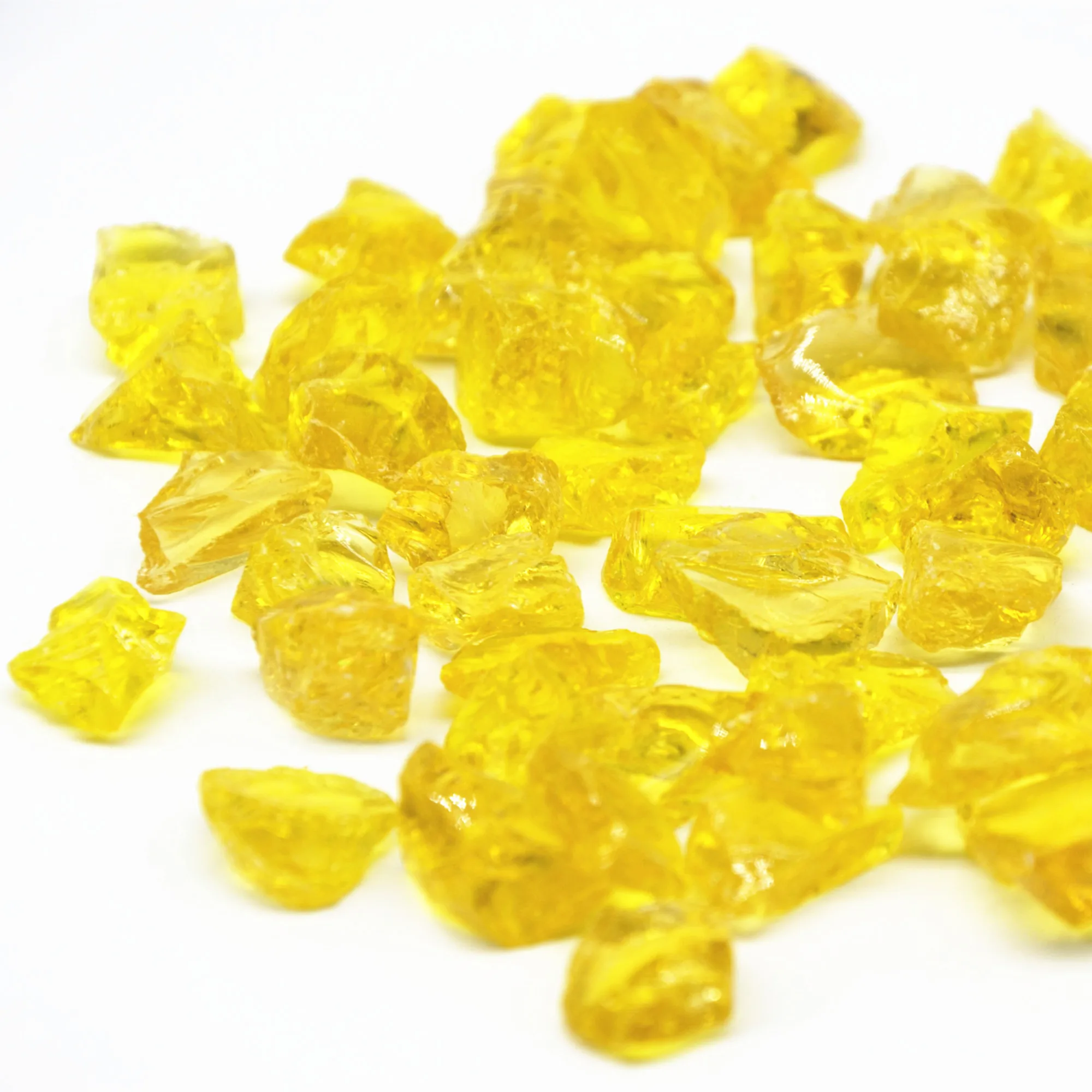 Manufacturer factory price yellow aggregate  broken glass block rock for landscaping and garden decoration