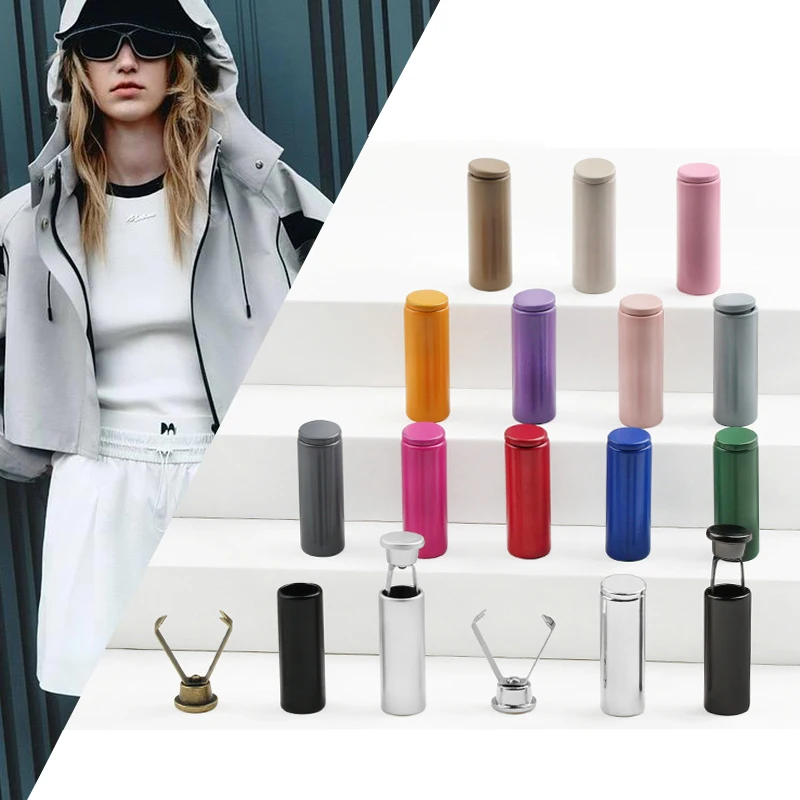 New Custom Jacket color Drawstring Elastic Rope End Spring Lock Metal Cord Lock Stopper cord end