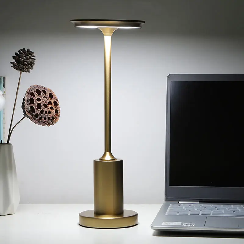 Hot sale New Design Dinning Aluminum Wireless LED Table Lamp with 3 Lighting Colors