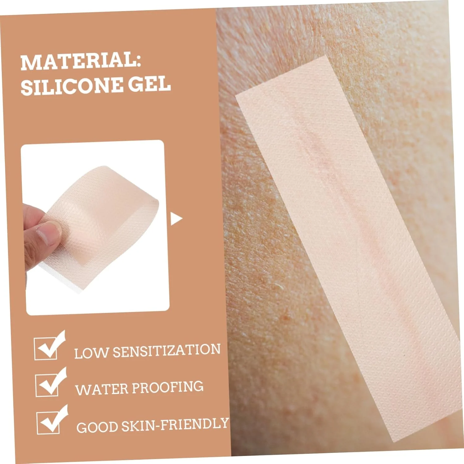 Silicone Gel Film Scar Sheets Soft Waterproof Adhesive Silicone Patch Scar Treatment Strips Removal Sheet