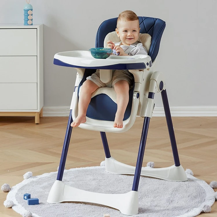 Baby High Feeding Chair Portable Soft Kids Table Dining Chair, Adjustable Height Multifunctional Foldable Food Chair/