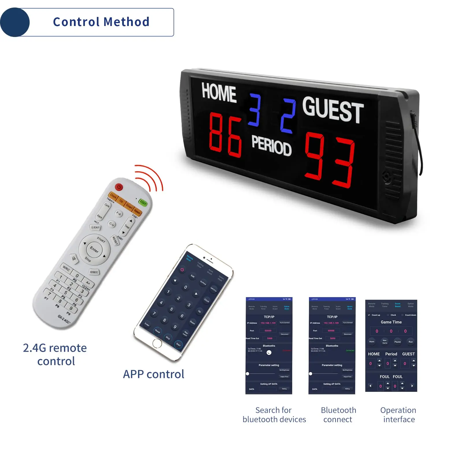 New Design Digital Portable Mini Remote Control Golf Scoreboard Small Electronic Score Board for Basketball Soccer Tennis