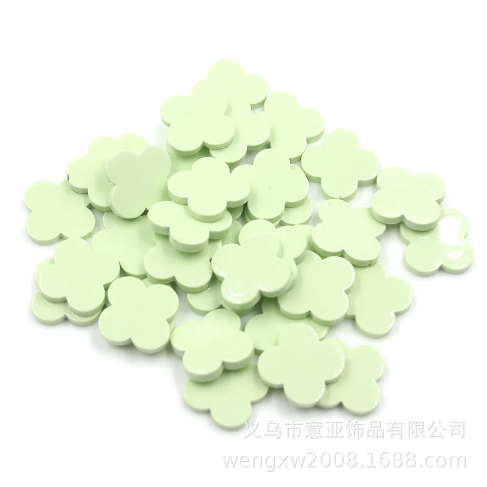 yiya Four-leaf Clover Color acrylic cut flower pieces DIY accessories Sealing oil bright face Lucky grass pendant