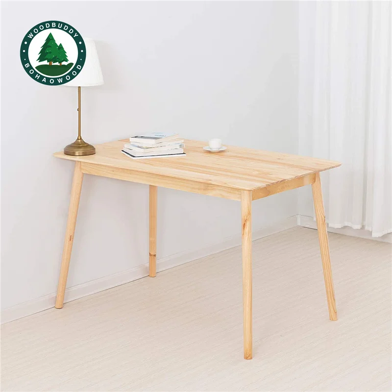 OEM Rectangular Modern Design Solid Wood Dining Table and Chair Set for Kitchen and Living Room Home Furniture