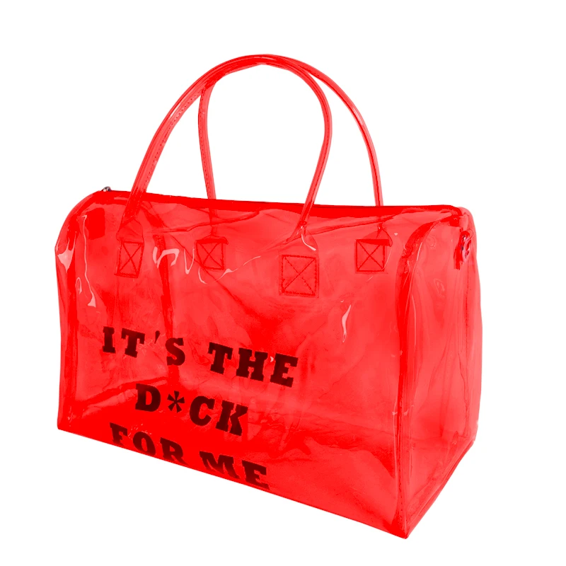 Custom Printed womens travel waterproof colorful transparent duffle bag Holographic Pvc clear duffle bag for Women