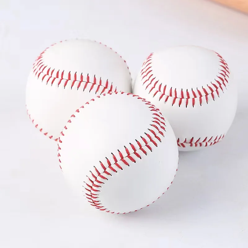 Factory Wholesale 12 14 Inch White Split Leather Softball Ball Cork Core Slow Pitch Softball For Training SB 120I