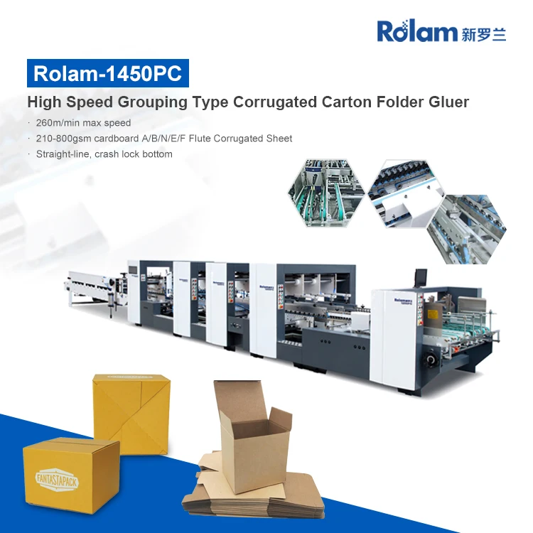 Automatic Wenzhou Corrugated Carton Simple Three Point Folder Gluer Box Folding Cartoning Gluing Machine