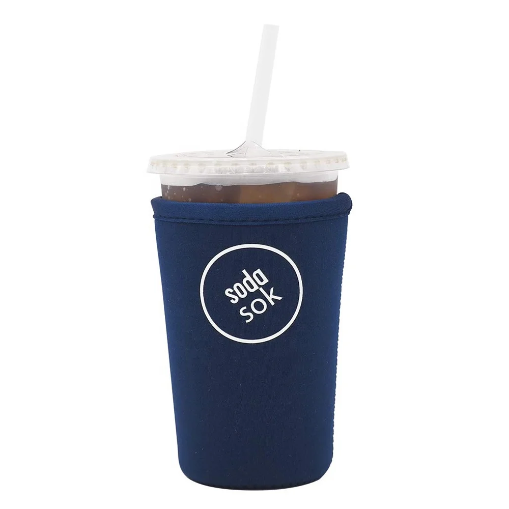 Reusable Drink Sleeve Insulated Neoprene Sleeve for Iced Fountain Drinks and Soda Cup Sleeve, Ideal for Medium 22-24oz Drink Cup