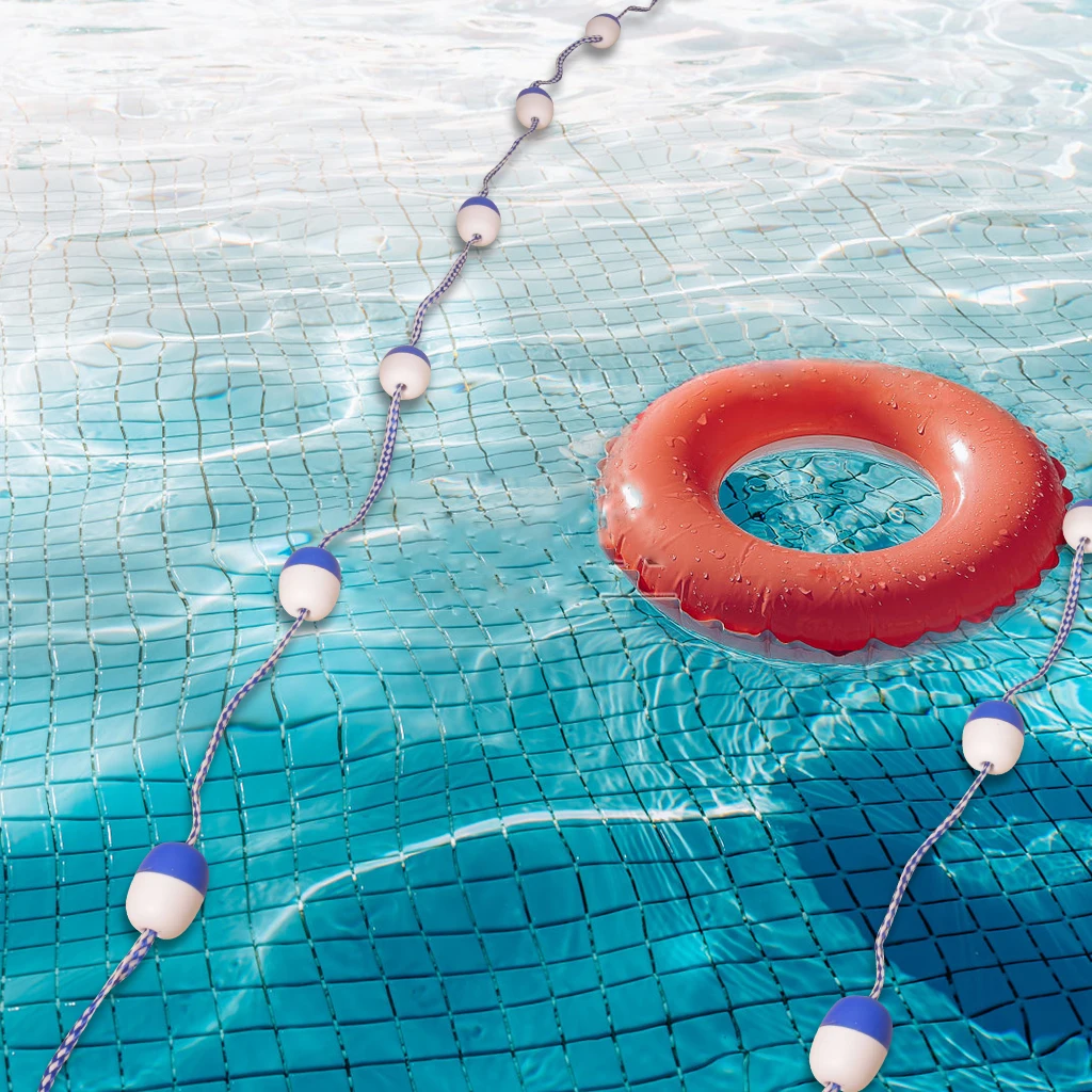 Floating Pool Safety Rope - 20 Foot - Adjustable Length Lane Divider with Hooks for Swimming Pools - Equipment to Divide Swim Ra