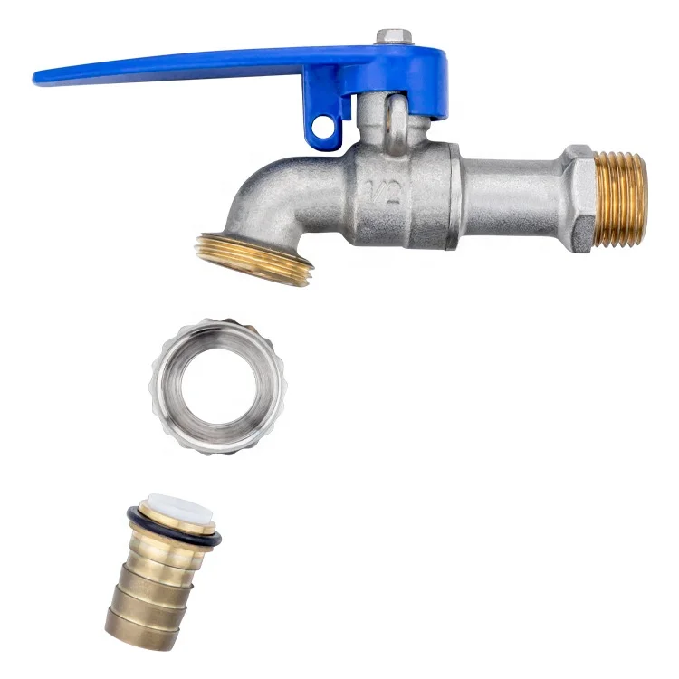Ok Bibcock Water Tap Hose Brass Stop Valve Plastic Ball with Ear Lock & Quick