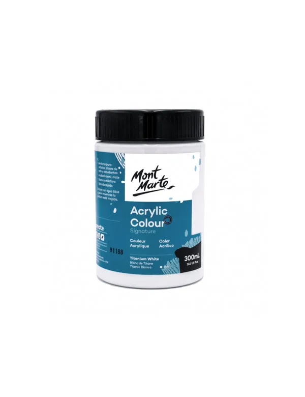 Mont Marte Studio Acrylic Paint 300ml - Titanium White