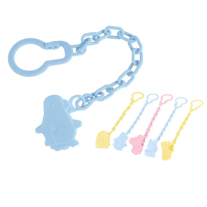 Best Seller Customized Eco-friendly PP Bpa Free Cartoon Animal Chain Baby Pacifier Clip