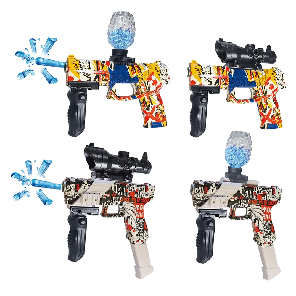 2022 amazon hot sell  MP9 Automatic Full Graffiti Electric Toy Gun Gel water  ball  Gel Splatter Ball Gun