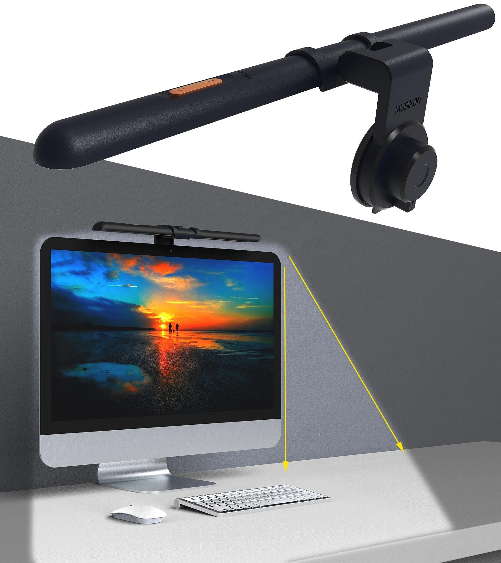 Светодиодная настольная лампа для электронного чтения с регулируемой яркостью, подвесной светильник для монитора и ноутбука с клипсой